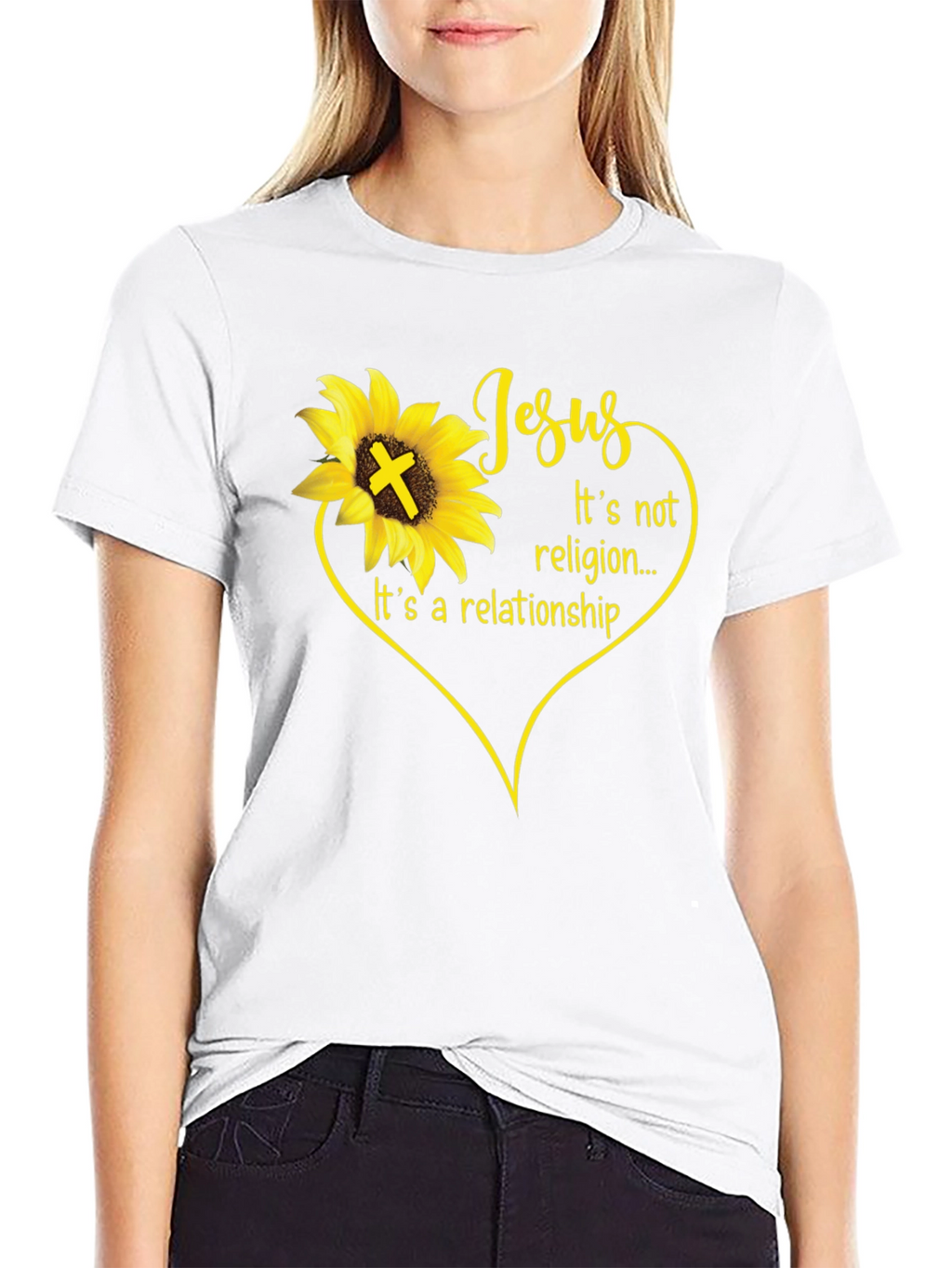 Jesus Sunflower Christian T-Shirt - Its a Relationship