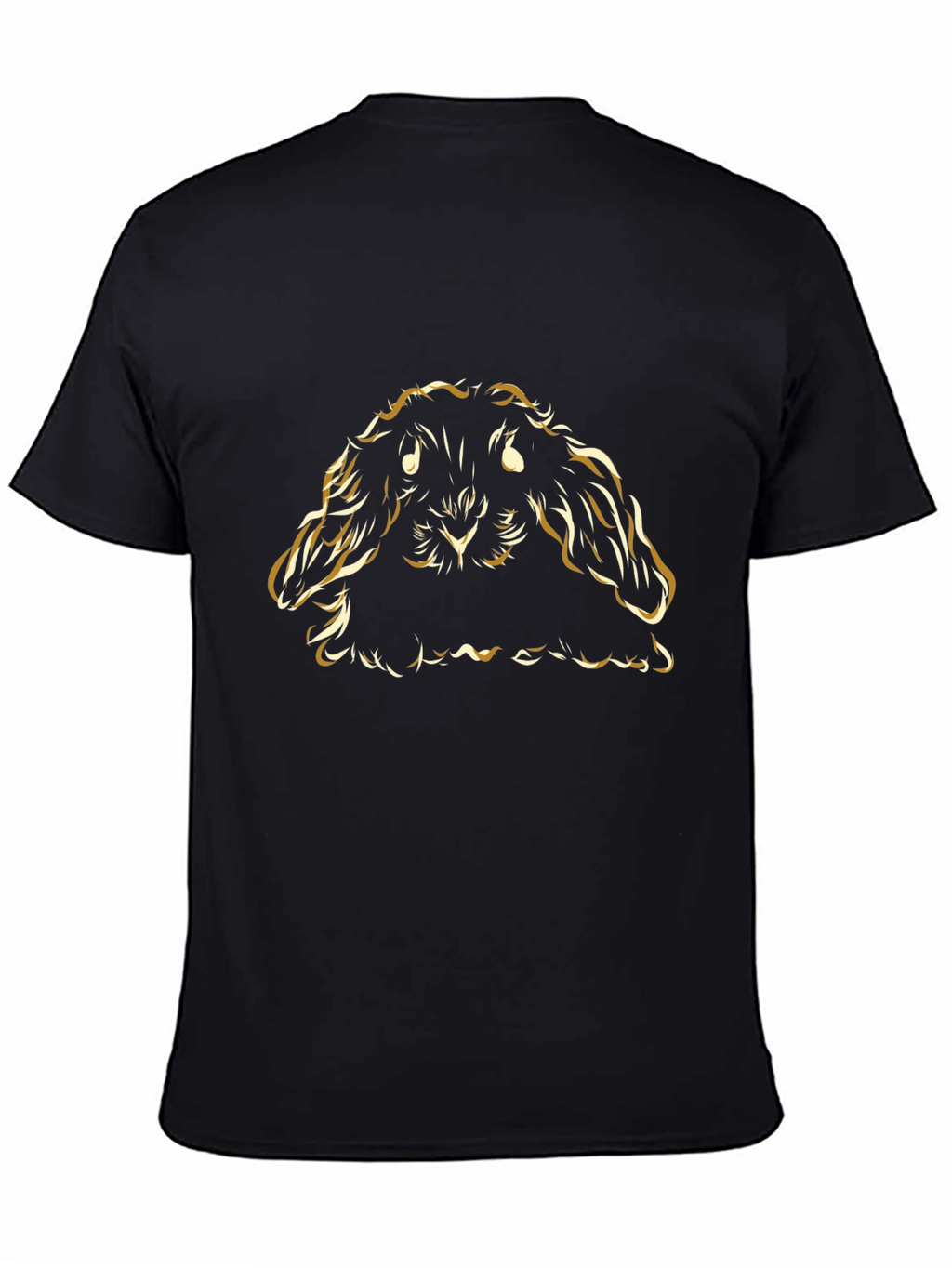 Gold Bunny Graphic T-Shirt - Black