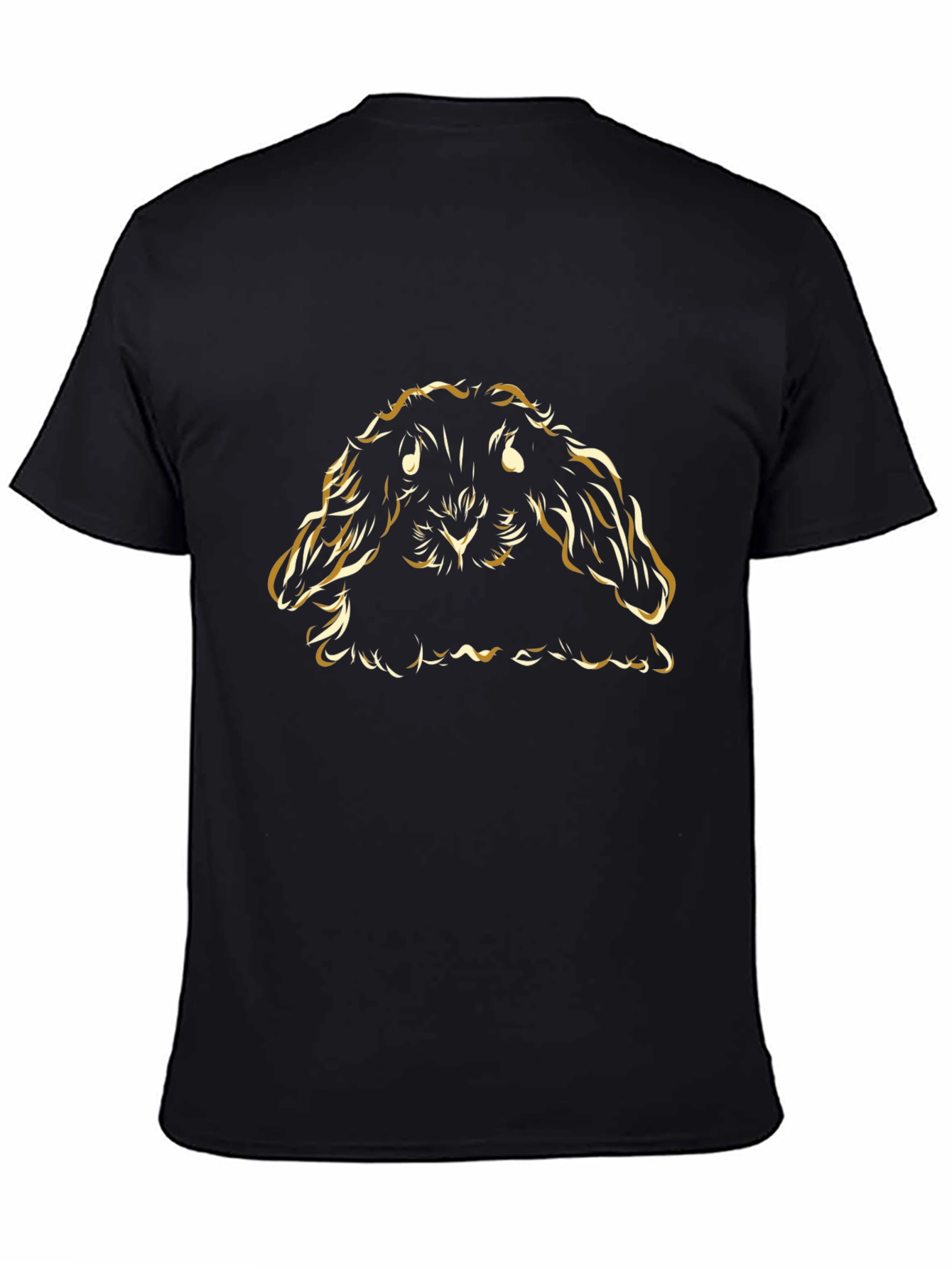 Gold Bunny Graphic T-Shirt - Black