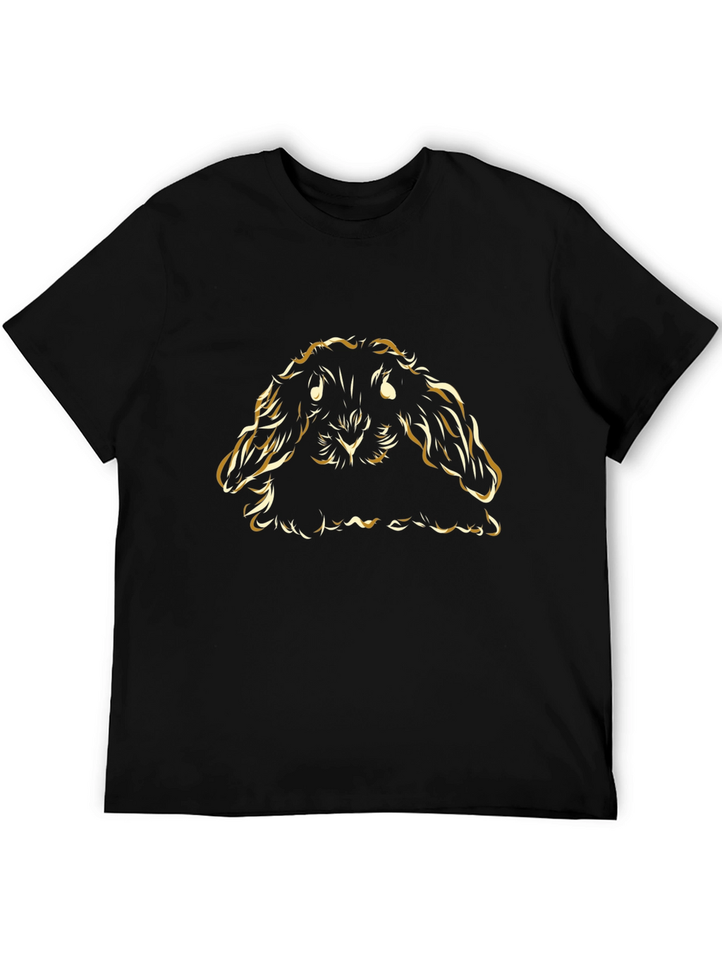 Gold Bunny Graphic T-Shirt - Black