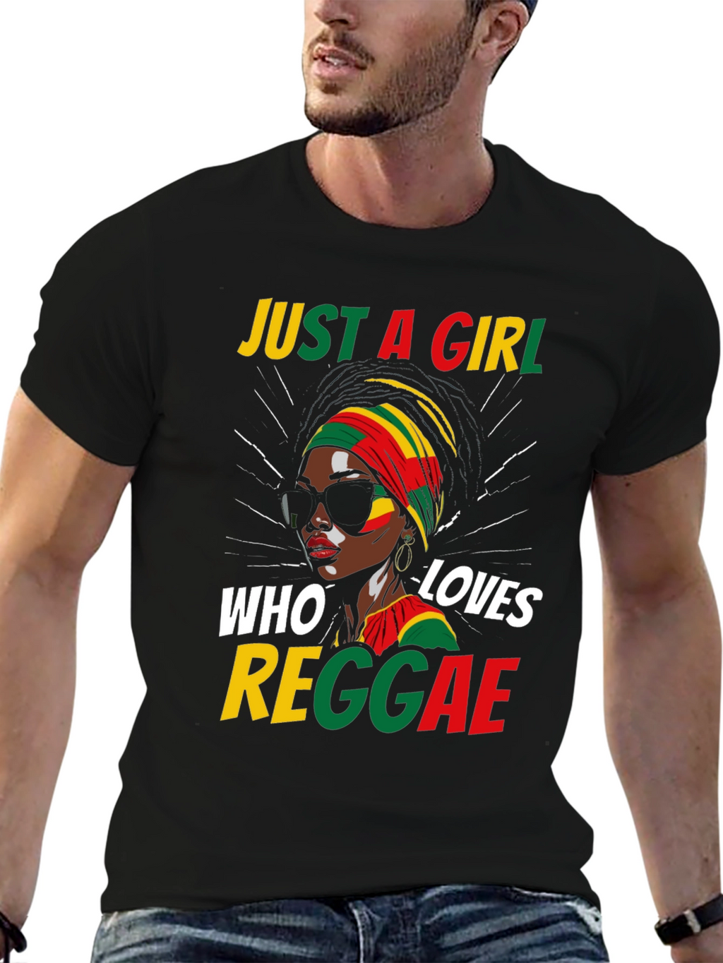 Just a Girl Who Loves Reggae Black T-Shirt