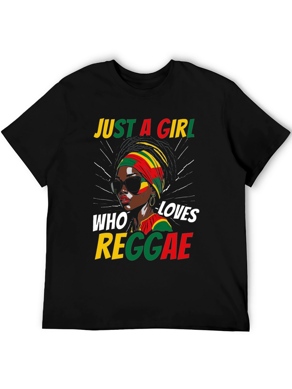 Just a Girl Who Loves Reggae Black T-Shirt
