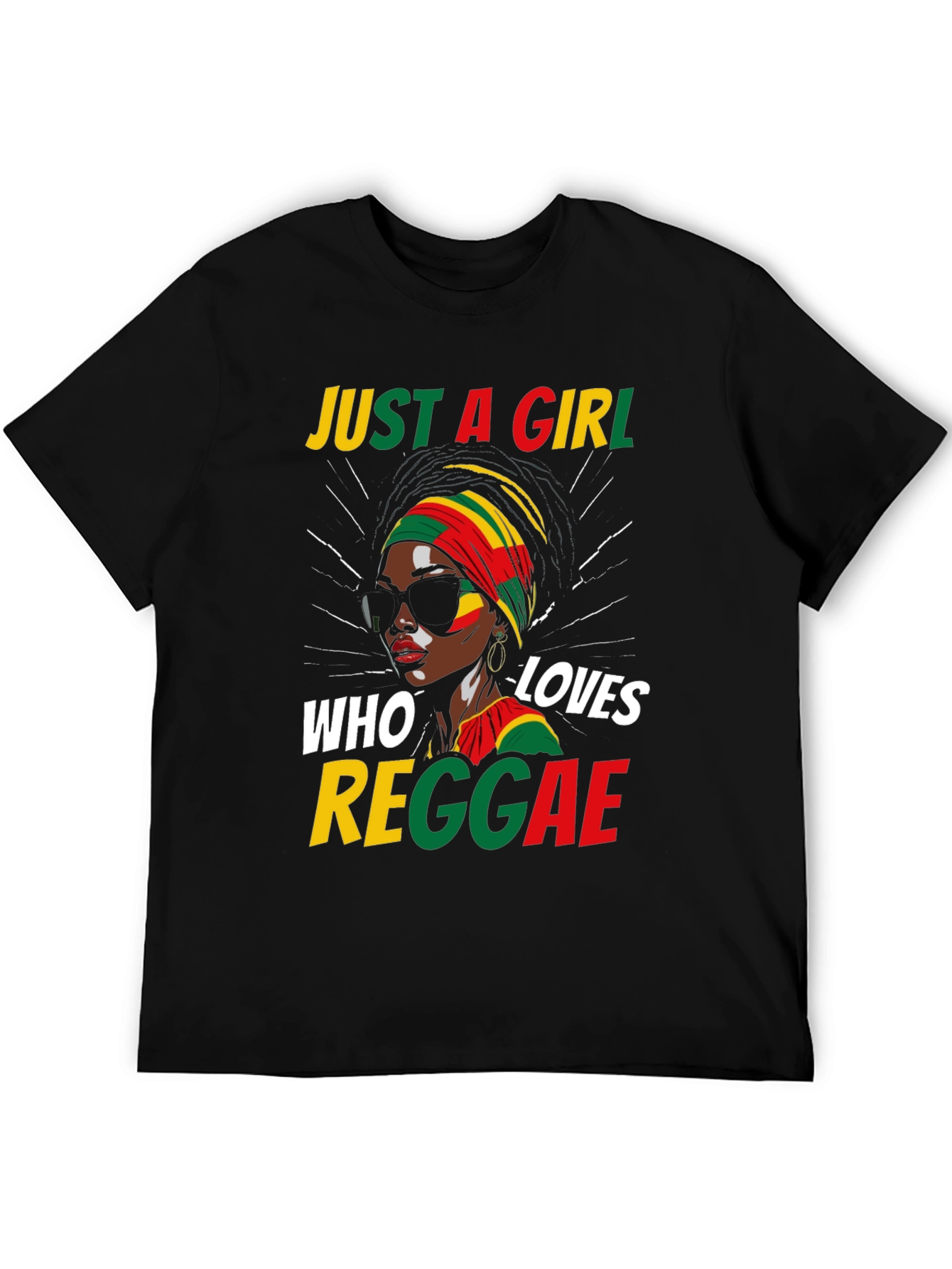 Just a Girl Who Loves Reggae Black T-Shirt