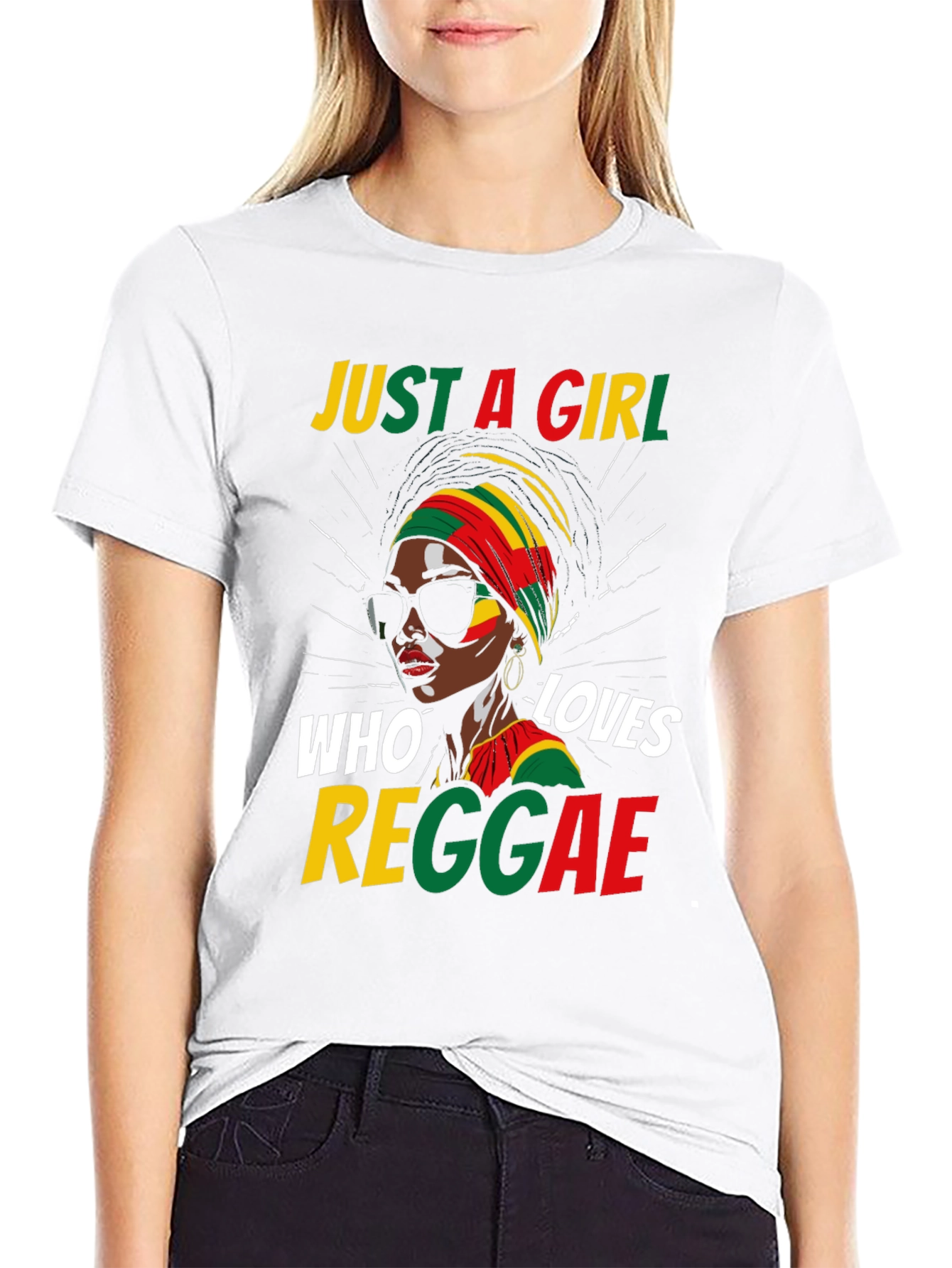 Just a Girl Who Loves Reggae Black T-Shirt