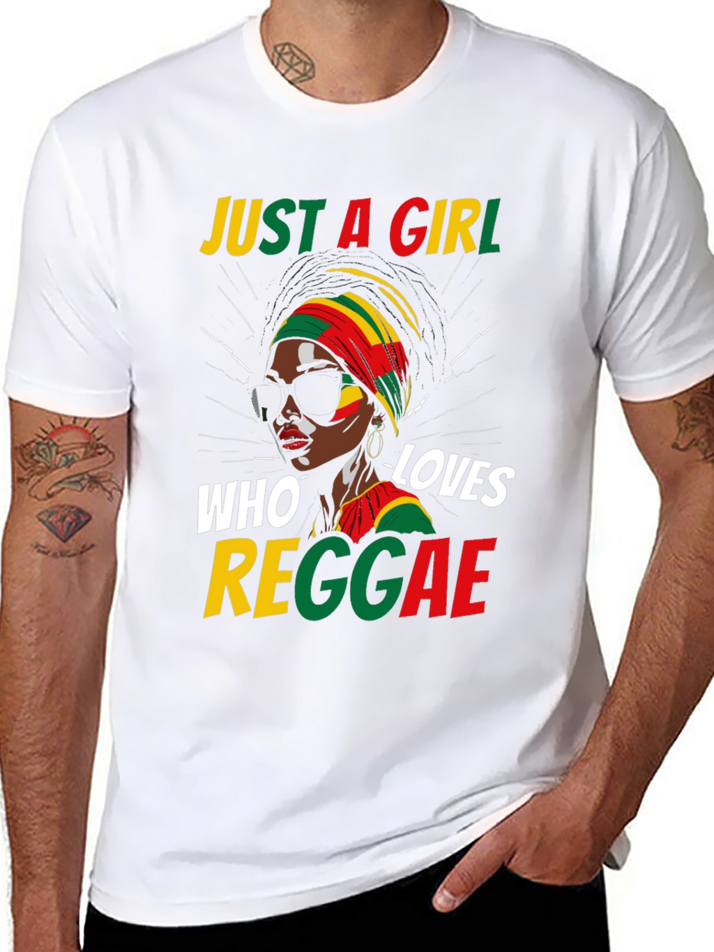 Just a Girl Who Loves Reggae Black T-Shirt