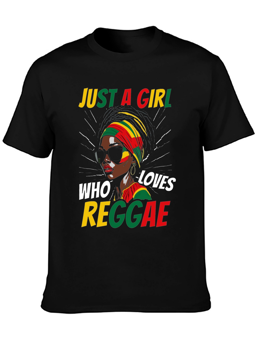 Just a Girl Who Loves Reggae Black T-Shirt