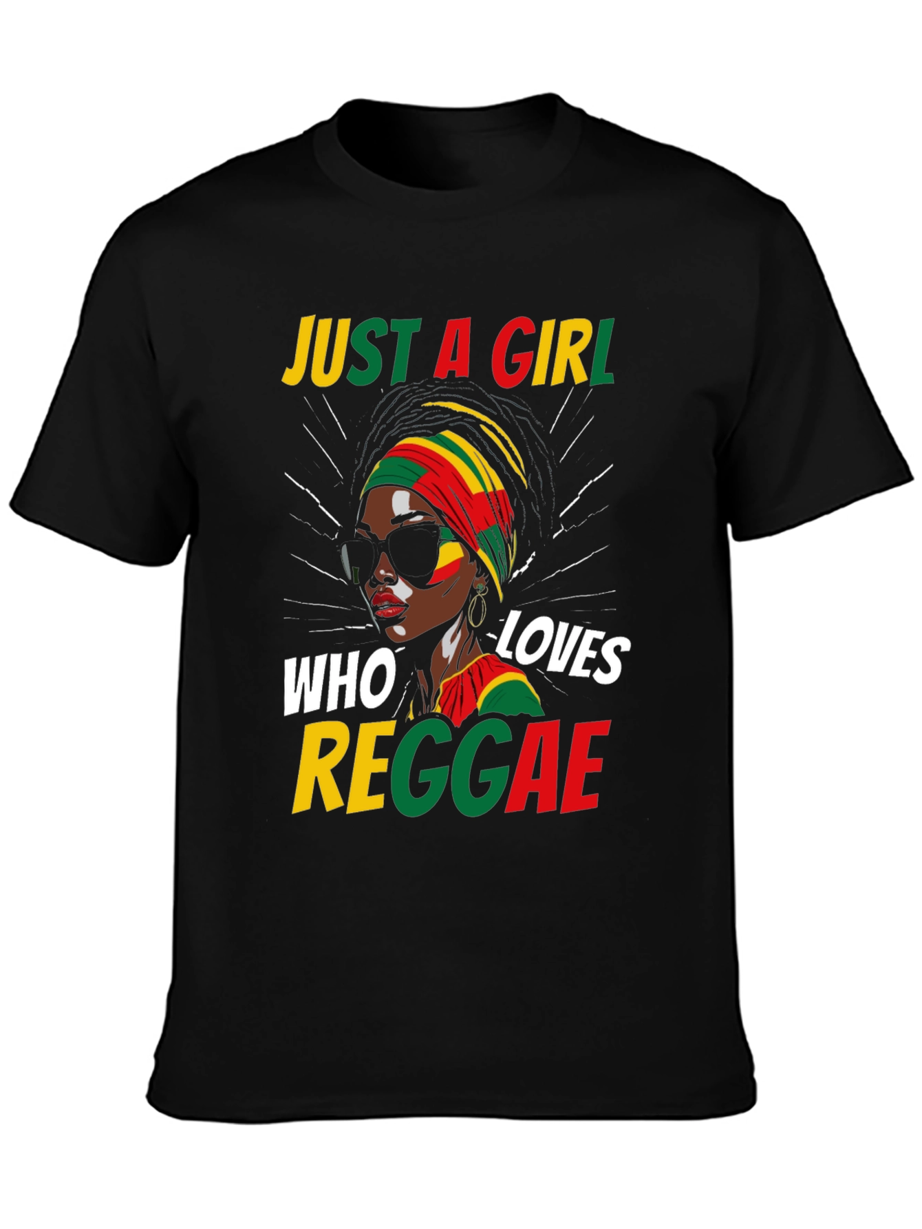 Just a Girl Who Loves Reggae Black T-Shirt