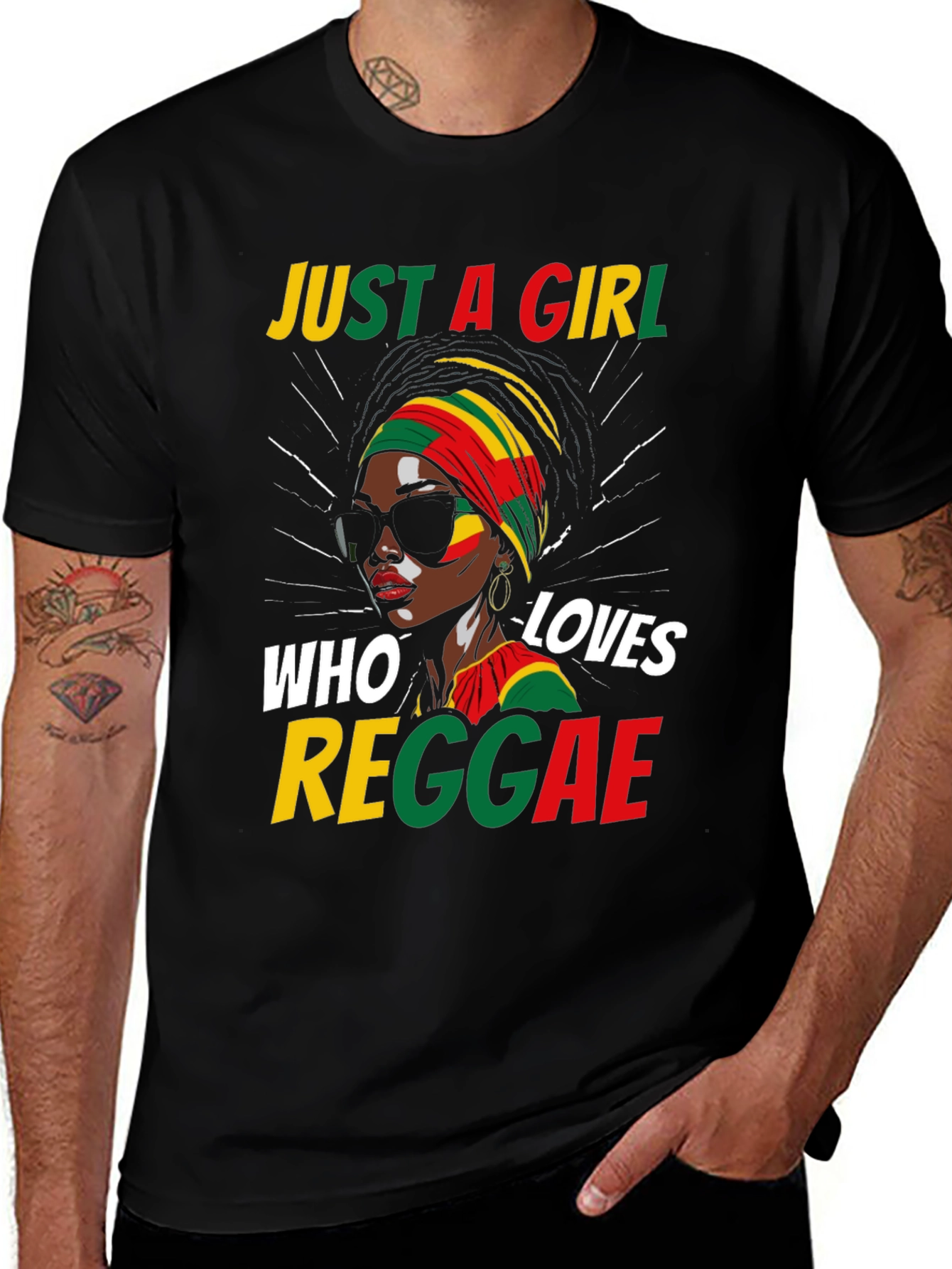 Just a Girl Who Loves Reggae Black T-Shirt