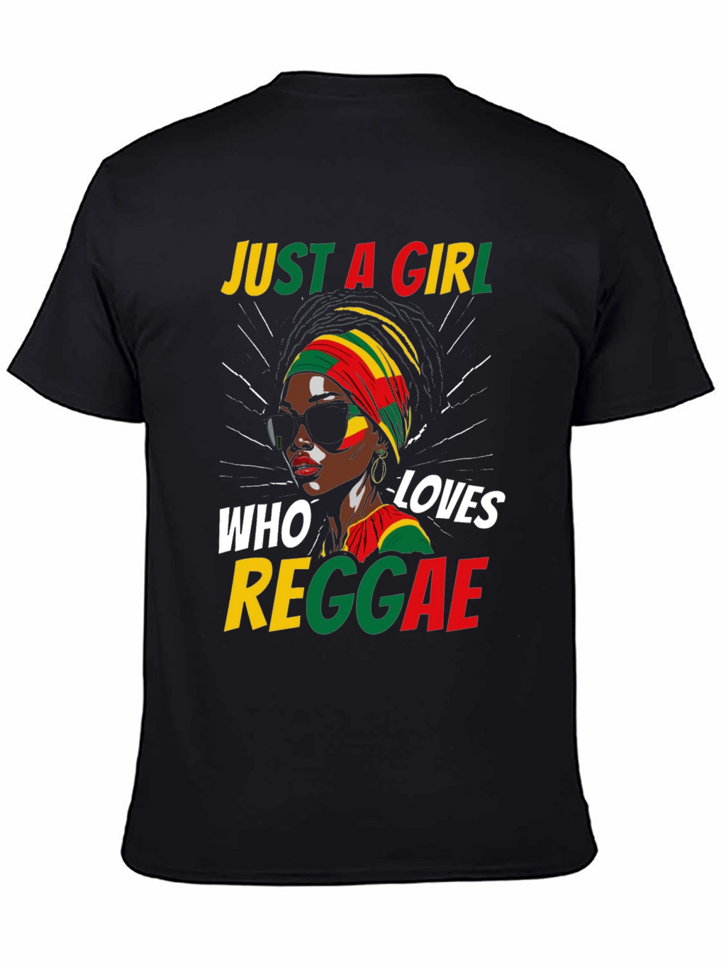 Just a Girl Who Loves Reggae Black T-Shirt