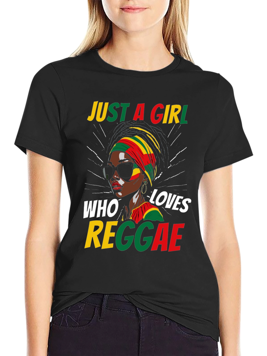 Just a Girl Who Loves Reggae Black T-Shirt