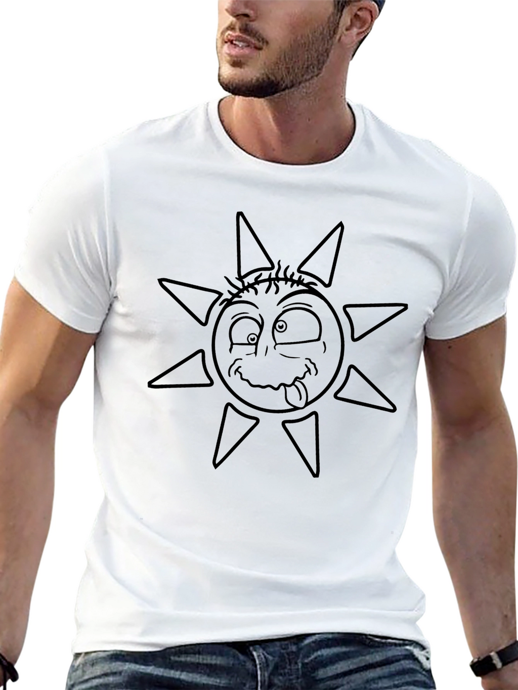 Funny Sun Graphic Tee - Black
