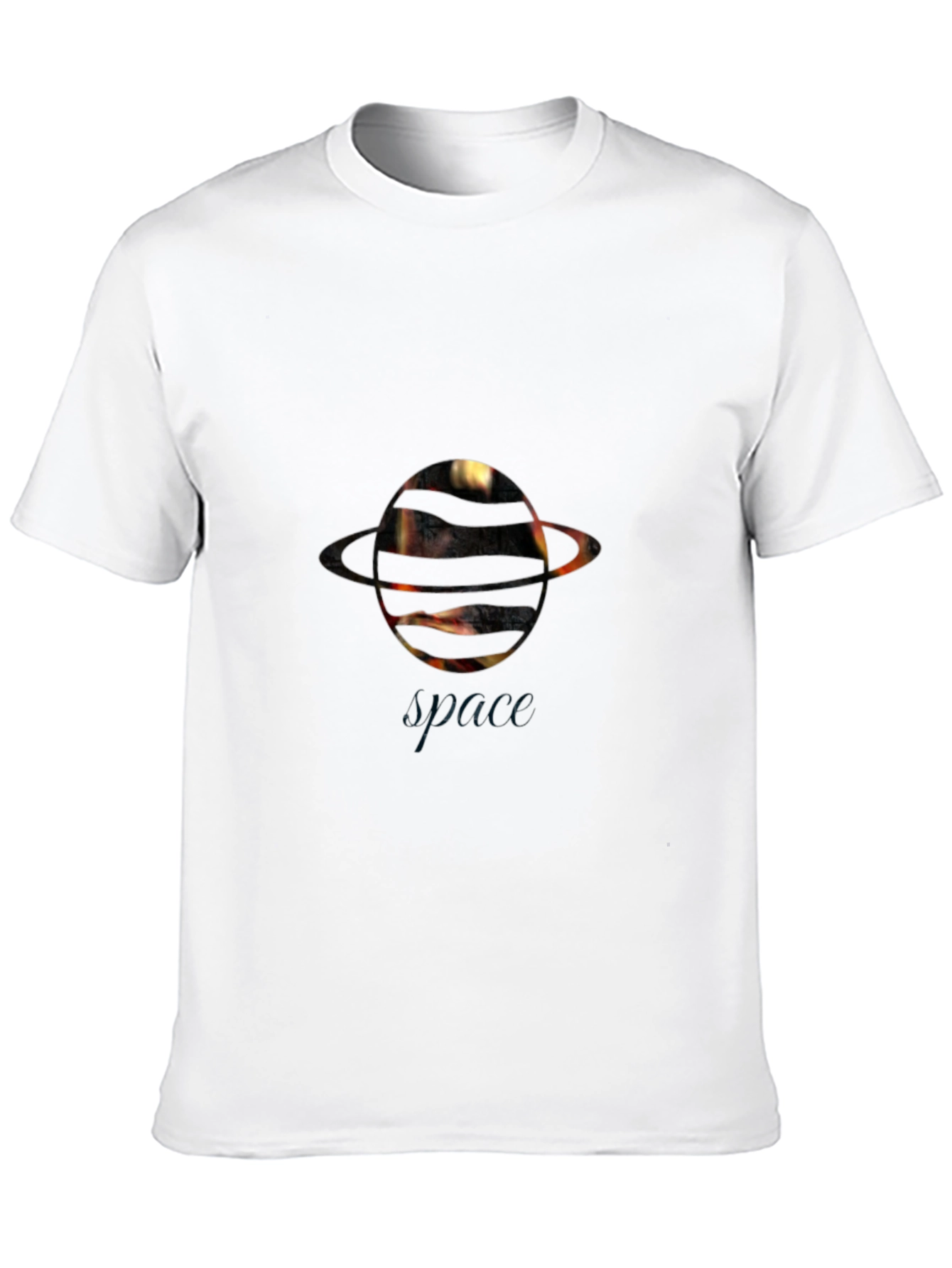 Space Saturn Graphic Black T-Shirt