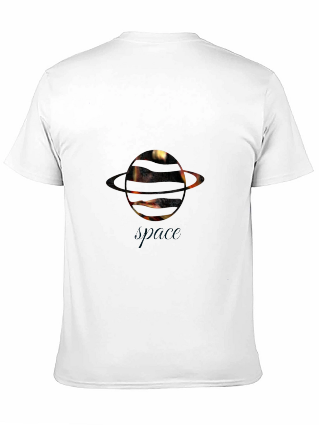 Space Saturn Graphic Black T-Shirt