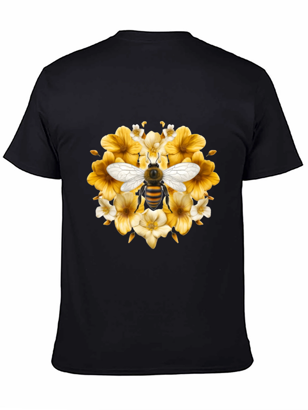 Bee & Floral Black T-Shirt