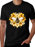 Bee & Floral Black T-Shirt