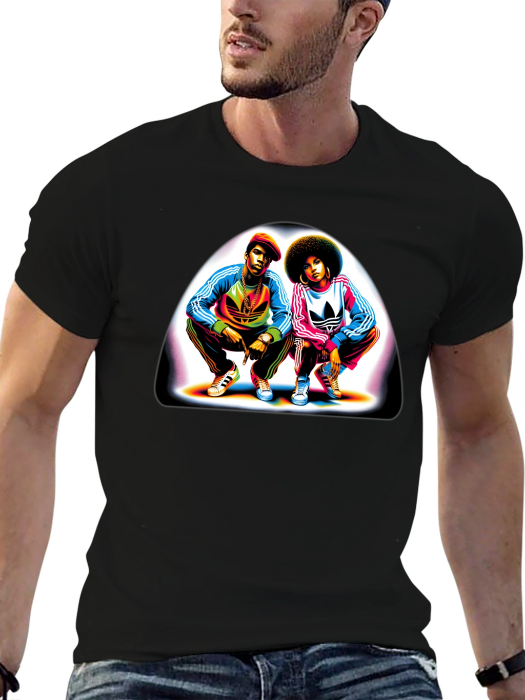Retro Duo Graphic Tee - Black