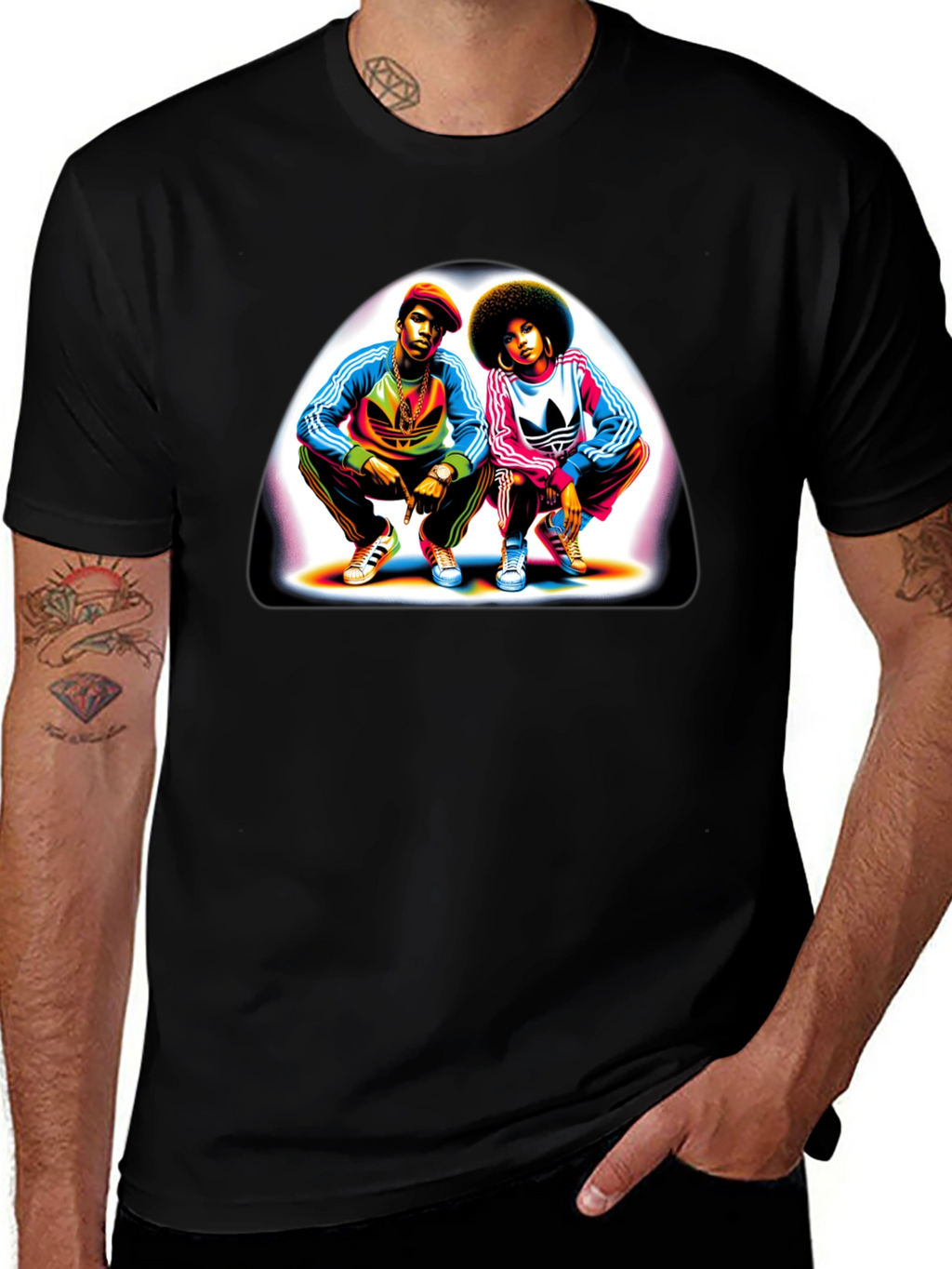 Retro Duo Graphic Tee - Black