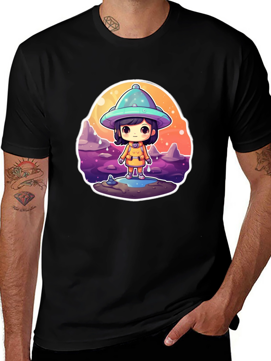 Cute Alien Kid Graphic Tee