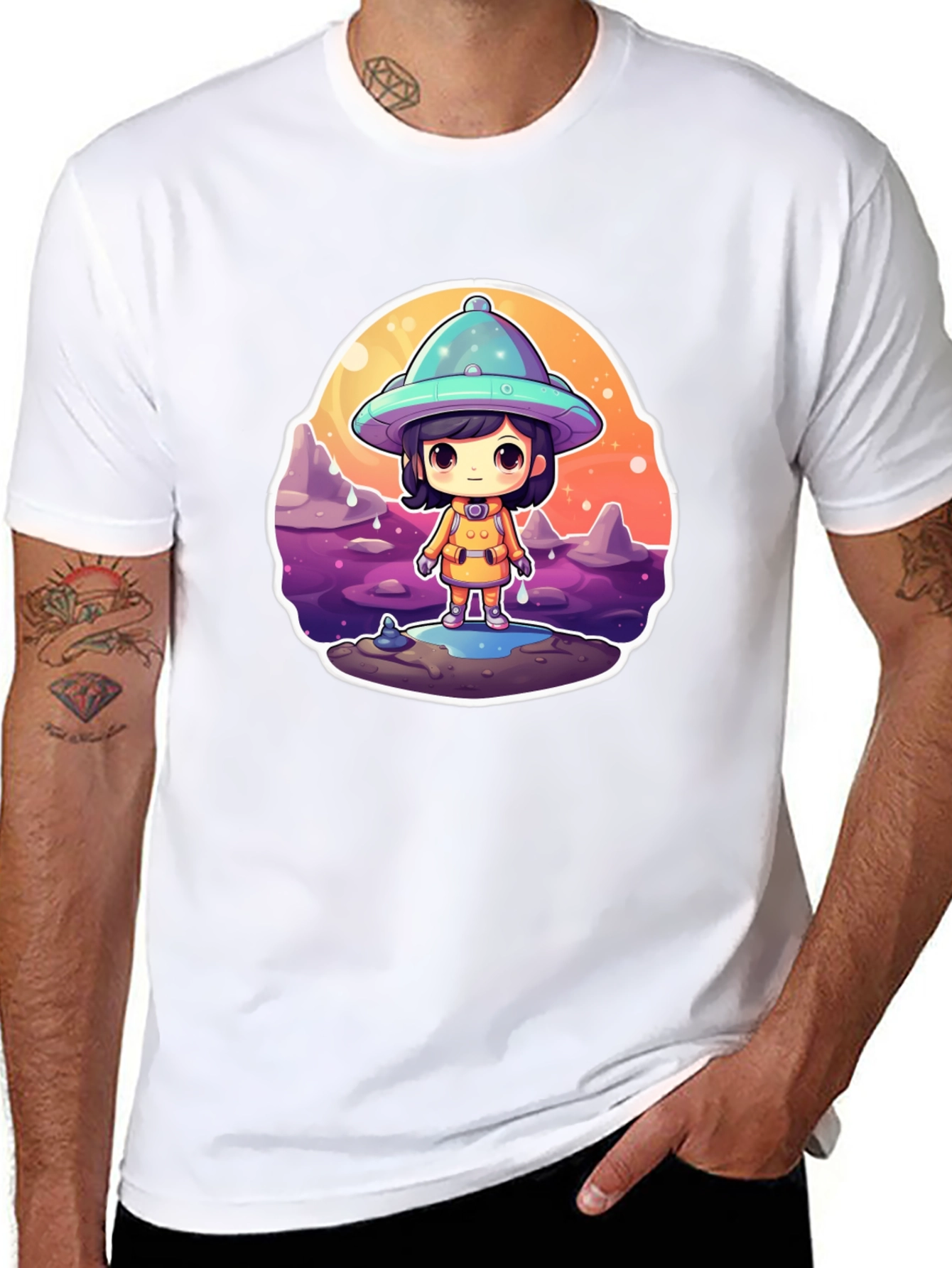 Cute Alien Kid Graphic Tee