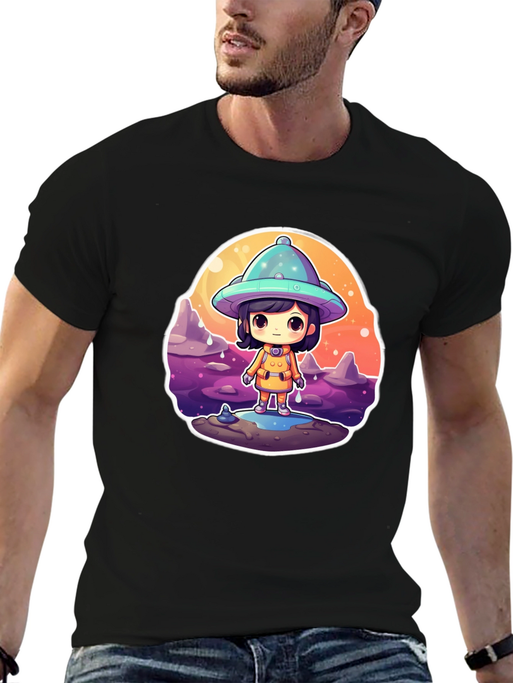 Cute Alien Kid Graphic Tee