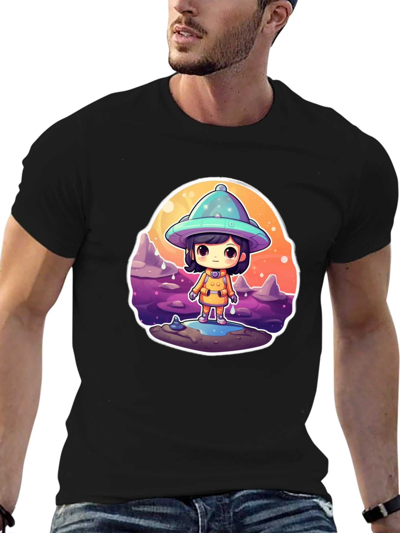 Cute Alien Kid Graphic Tee