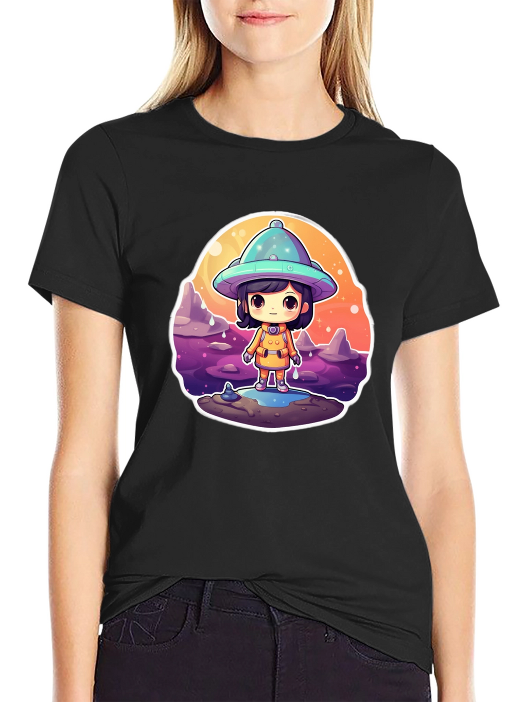 Cute Alien Kid Graphic Tee