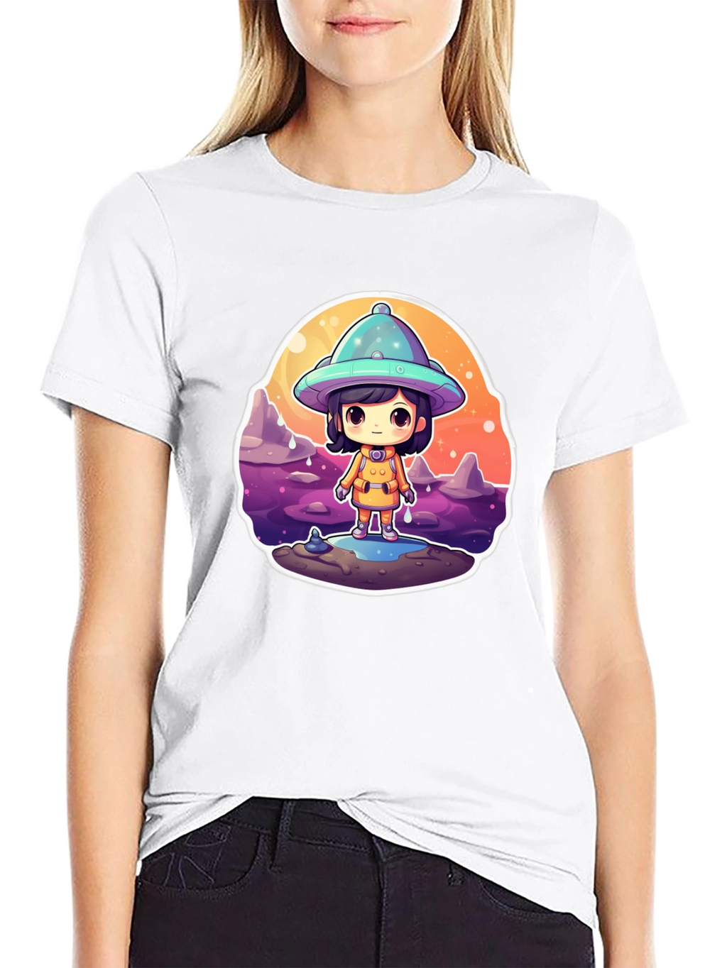 Cute Alien Kid Graphic Tee