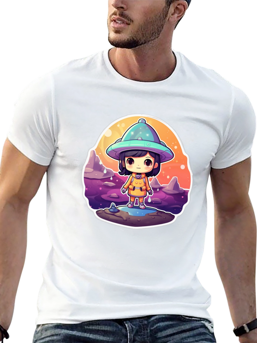 Cute Alien Kid Graphic Tee