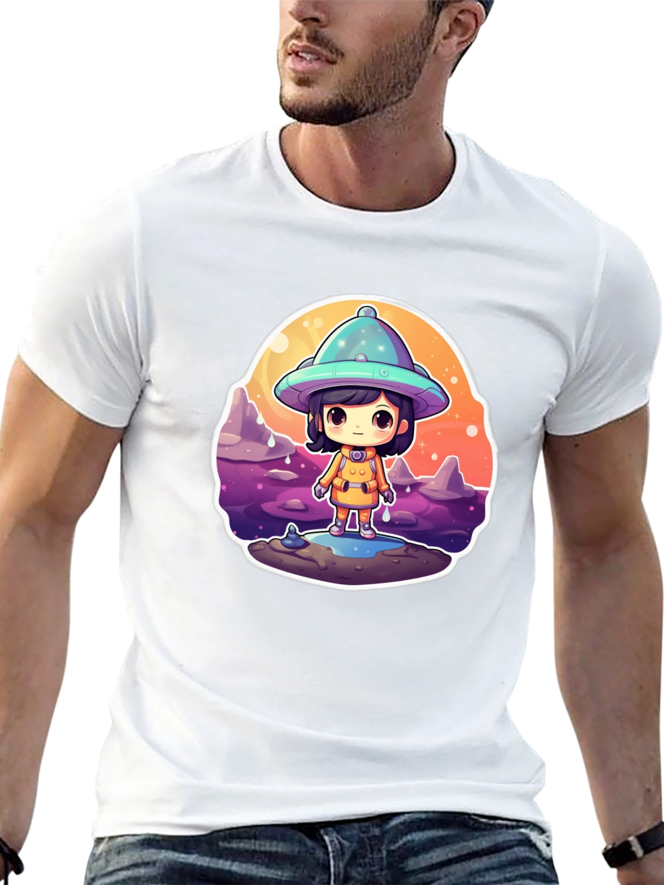 Cute Alien Kid Graphic Tee