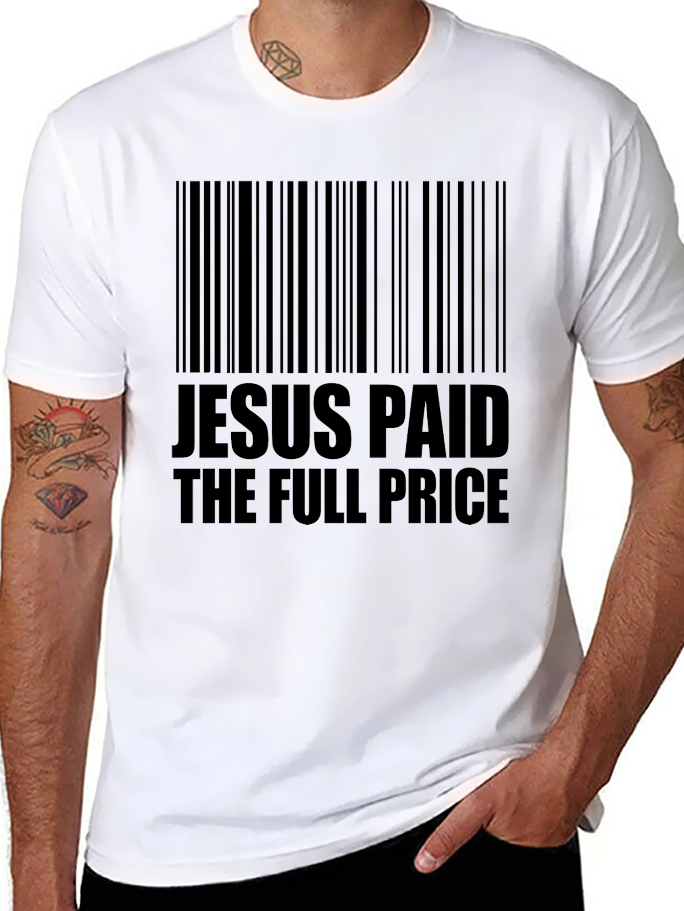 Jesus Paid Barcode T-Shirt - Religious Christian Tee