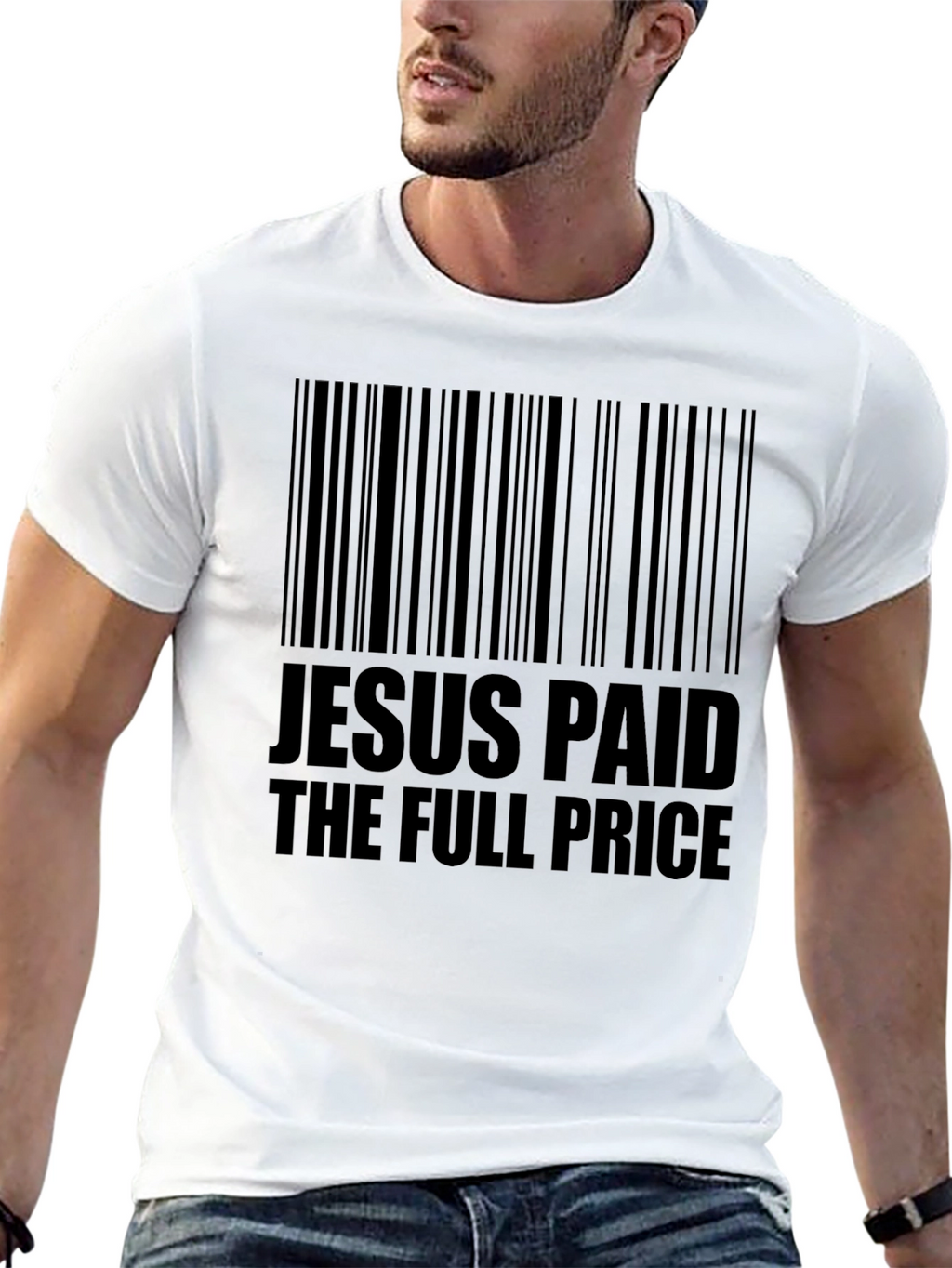 Jesus Paid Barcode T-Shirt - Religious Christian Tee