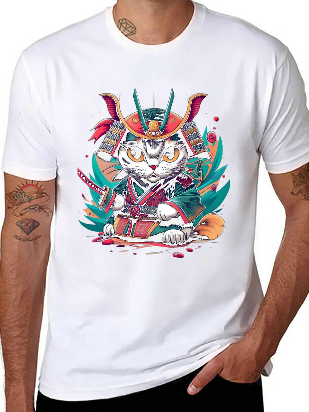 Samurai Cat T-Shirt: Unique Graphic Tee