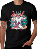 Samurai Cat T-Shirt: Unique Graphic Tee