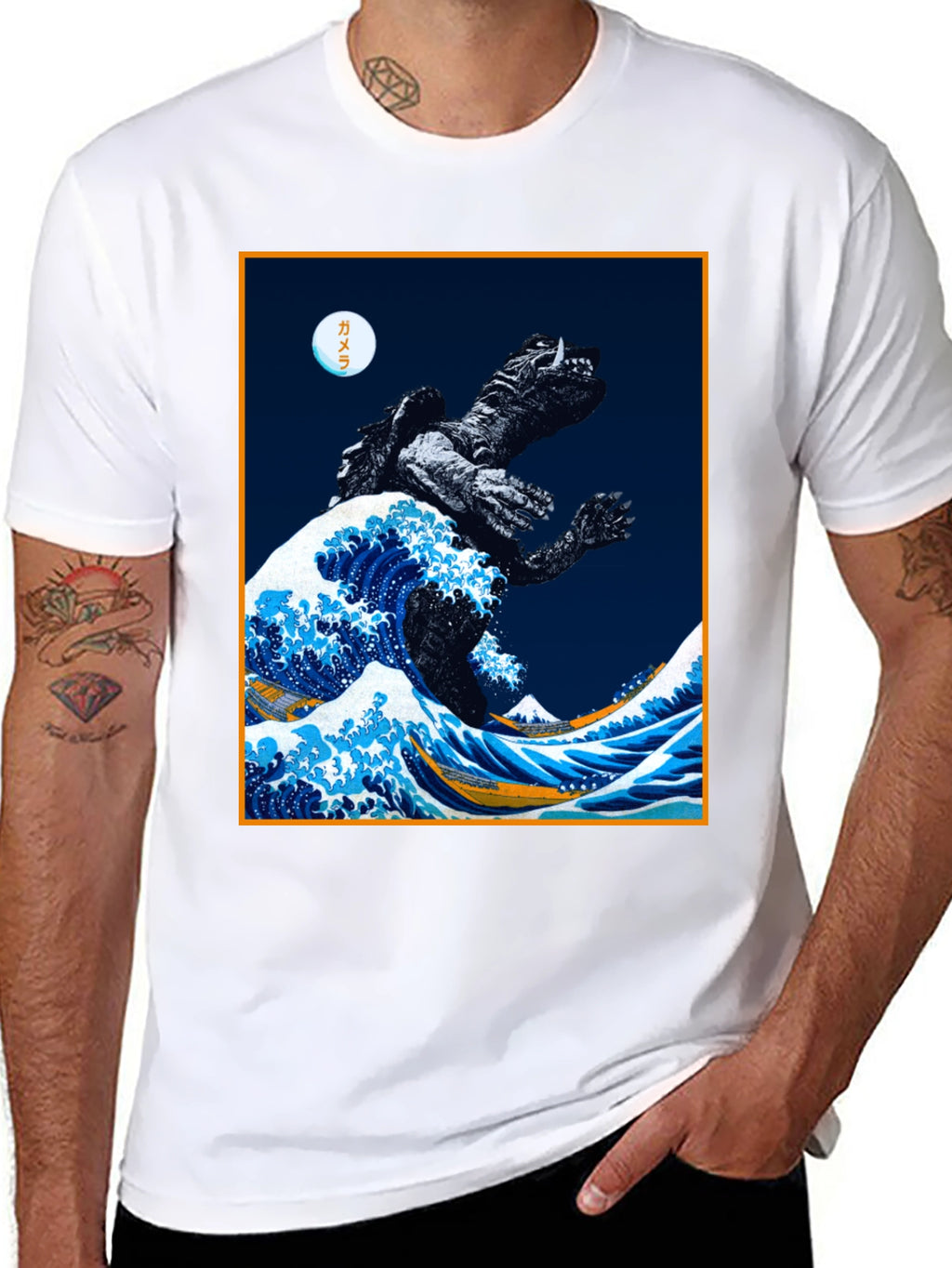 Kaiju Wave Graphic Tee - Unique Japanese Art