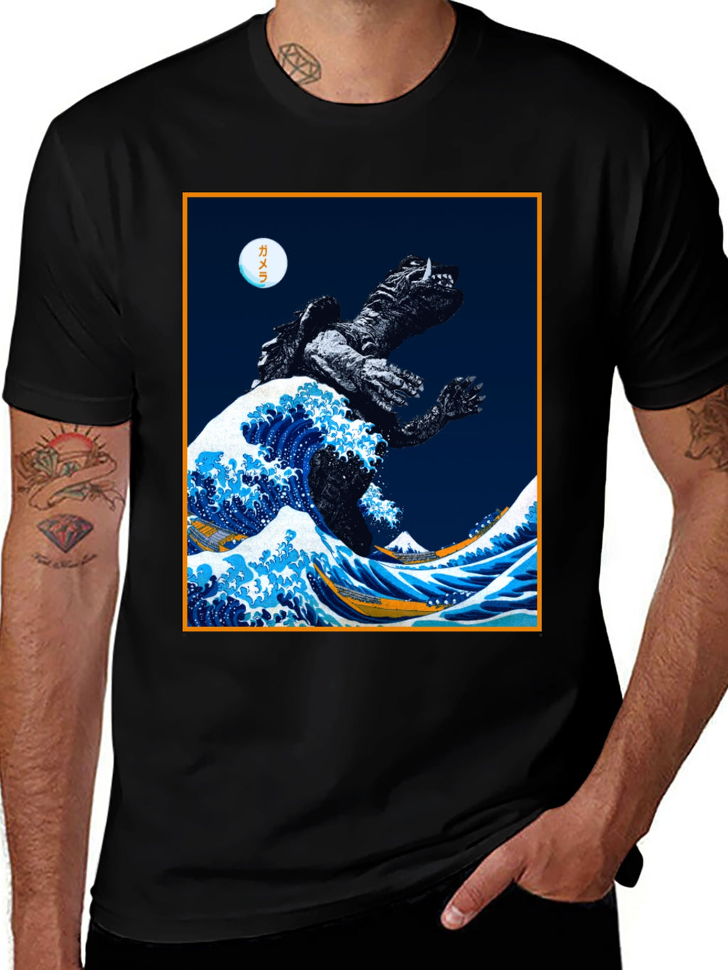 Kaiju Wave Graphic Tee - Unique Japanese Art