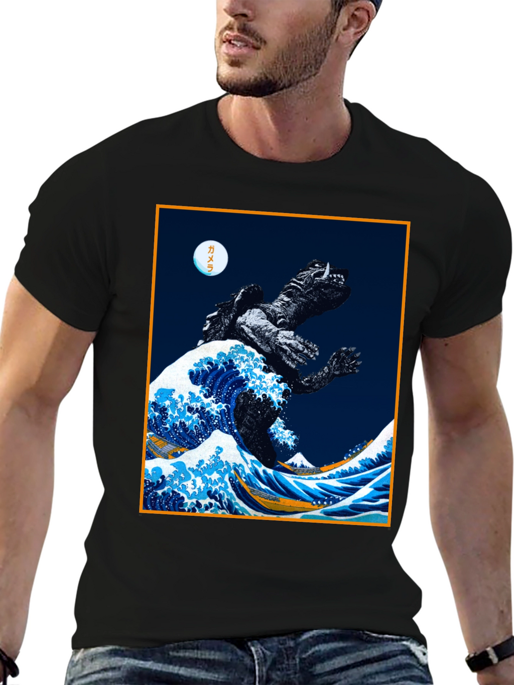 Kaiju Wave Graphic Tee - Unique Japanese Art