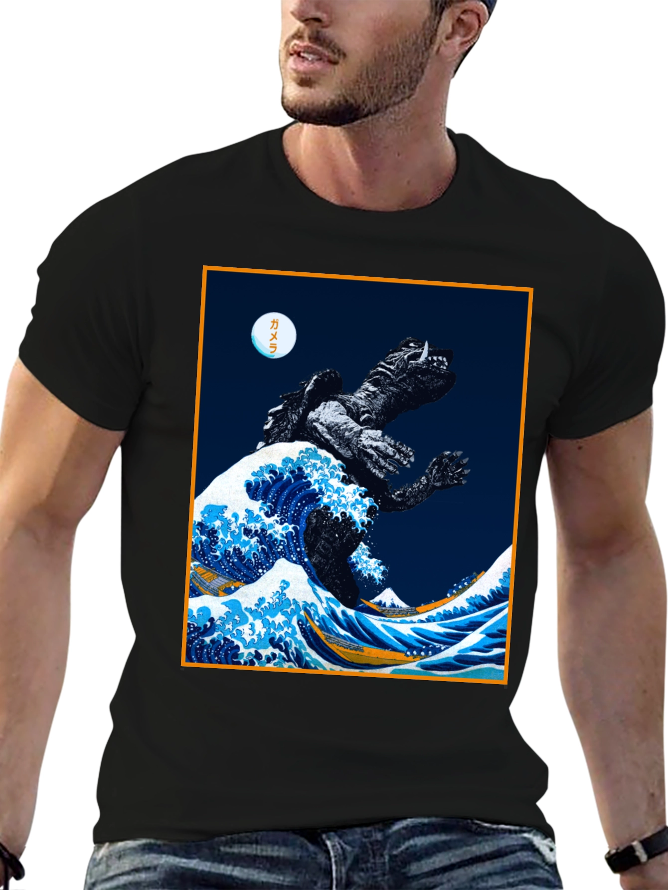 Kaiju Wave Graphic Tee - Unique Japanese Art
