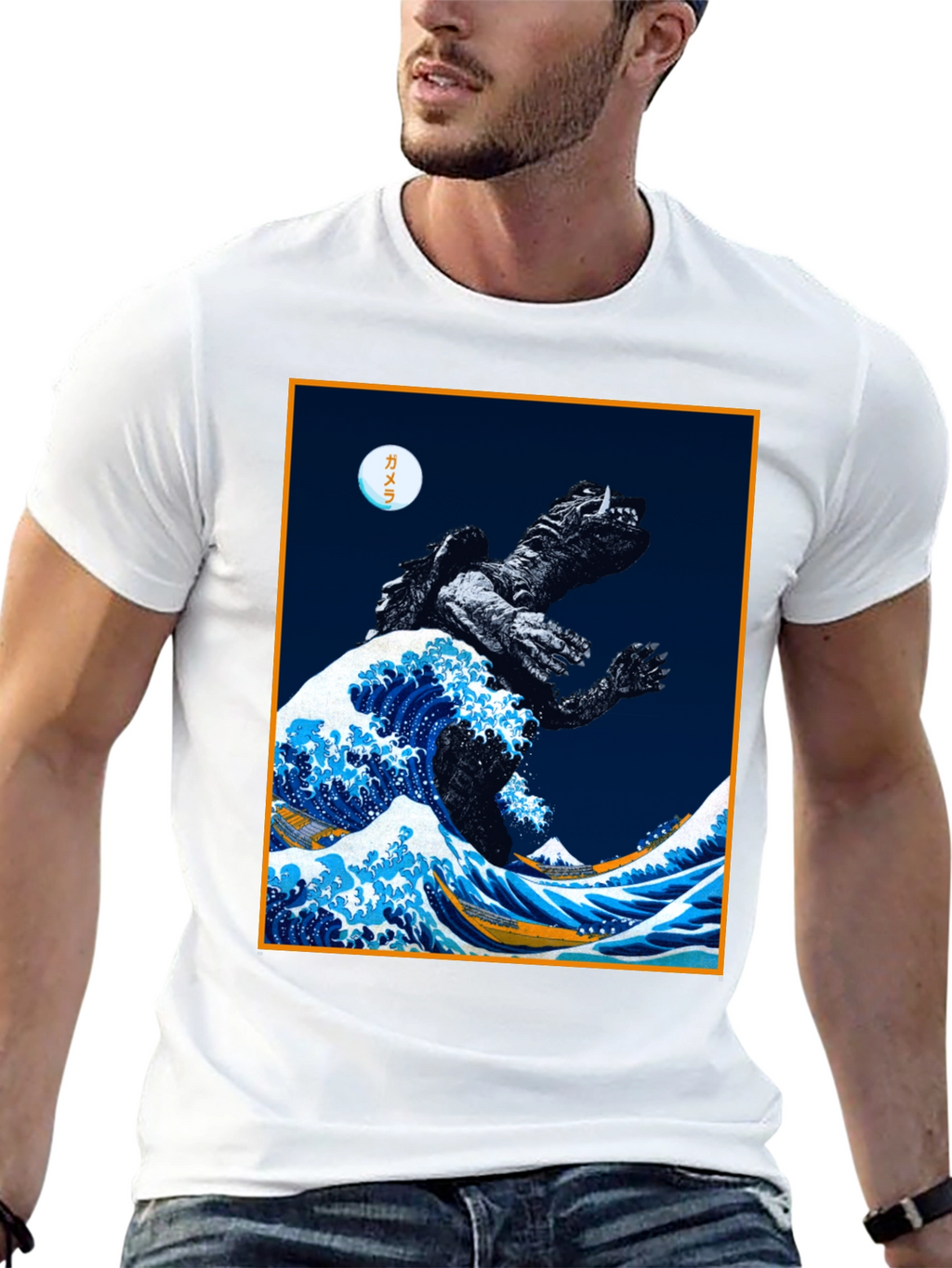 Kaiju Wave Graphic Tee - Unique Japanese Art