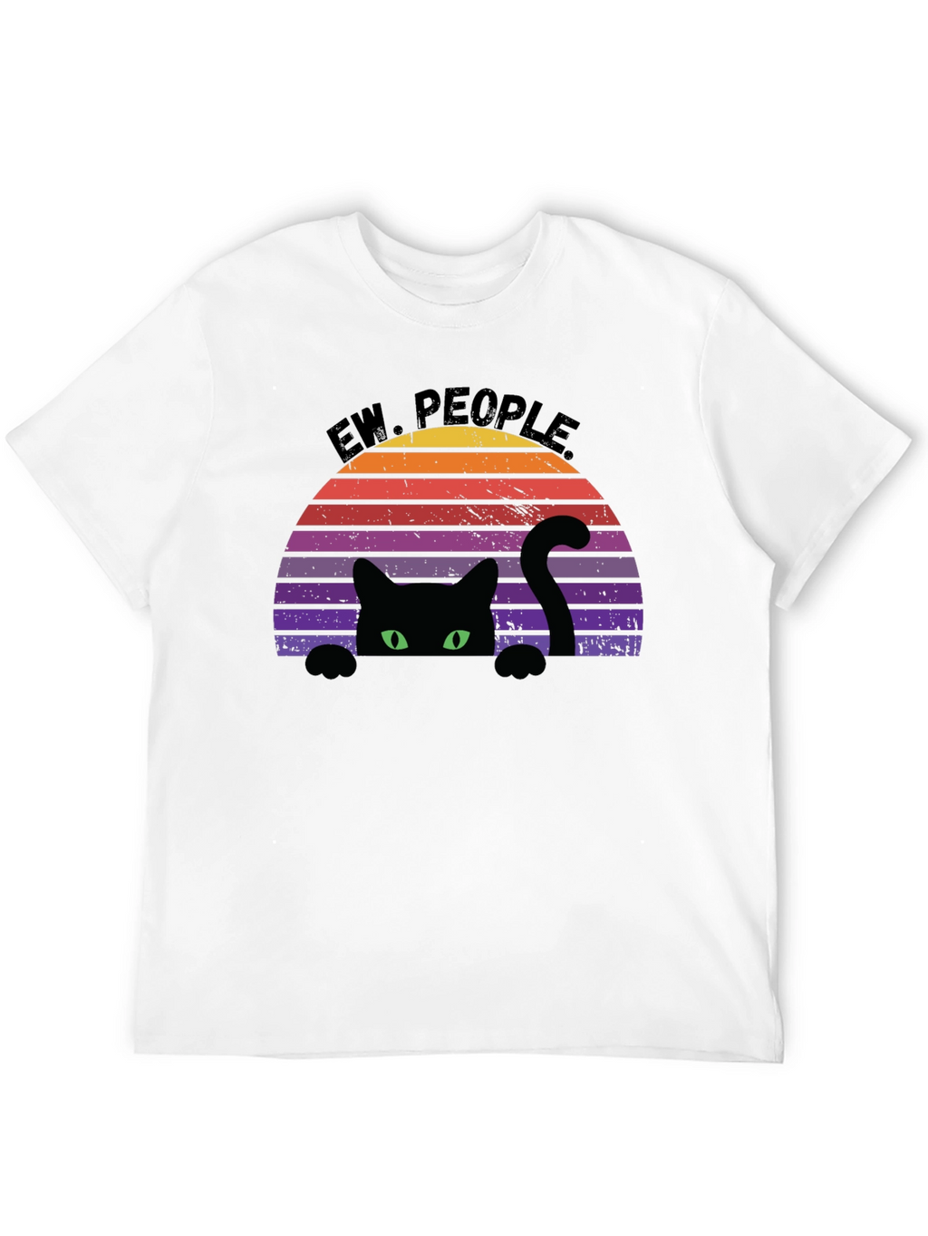 Ew People Black Cat Retro Graphic Tee