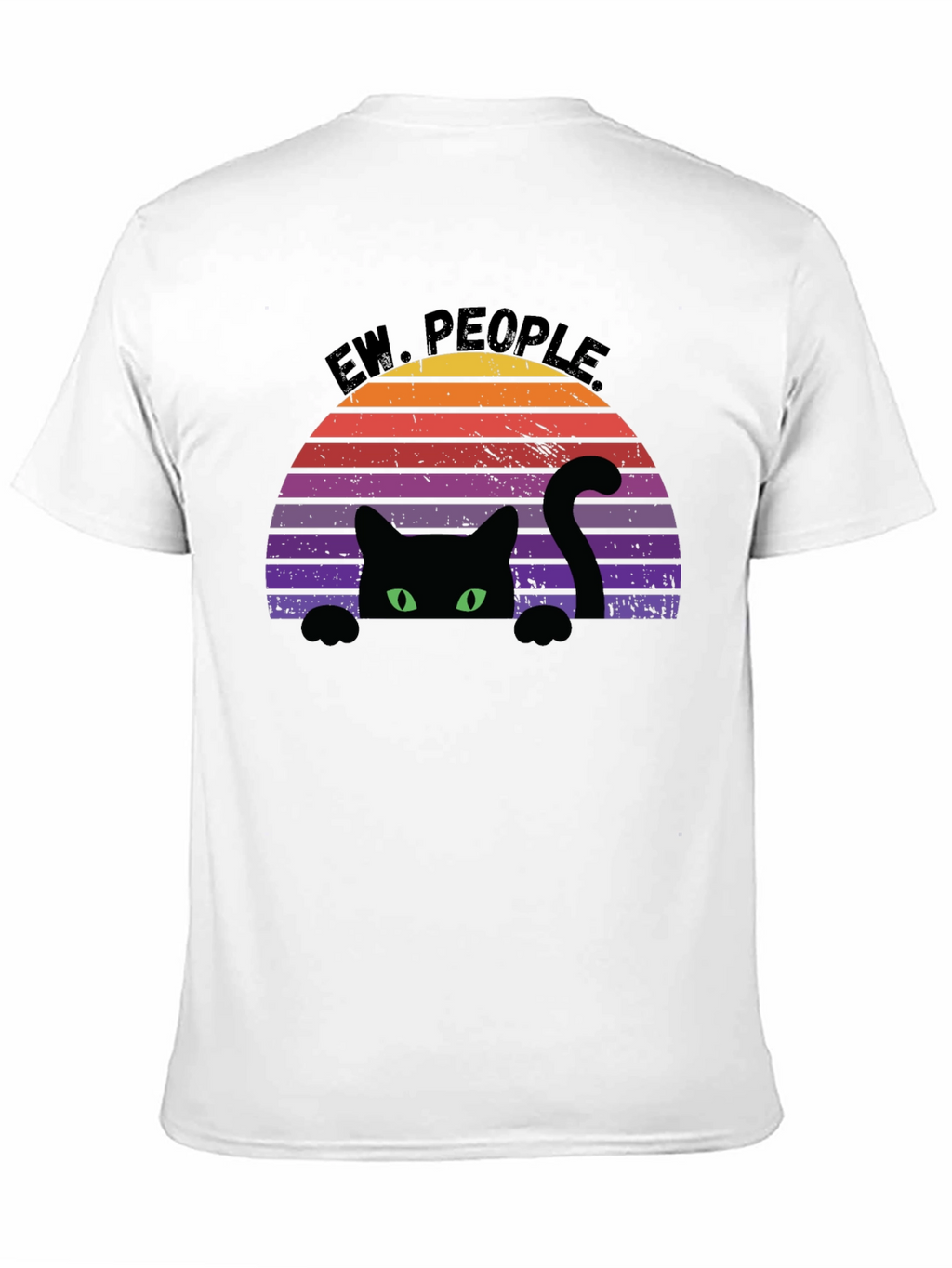 Ew People Black Cat Retro Graphic Tee