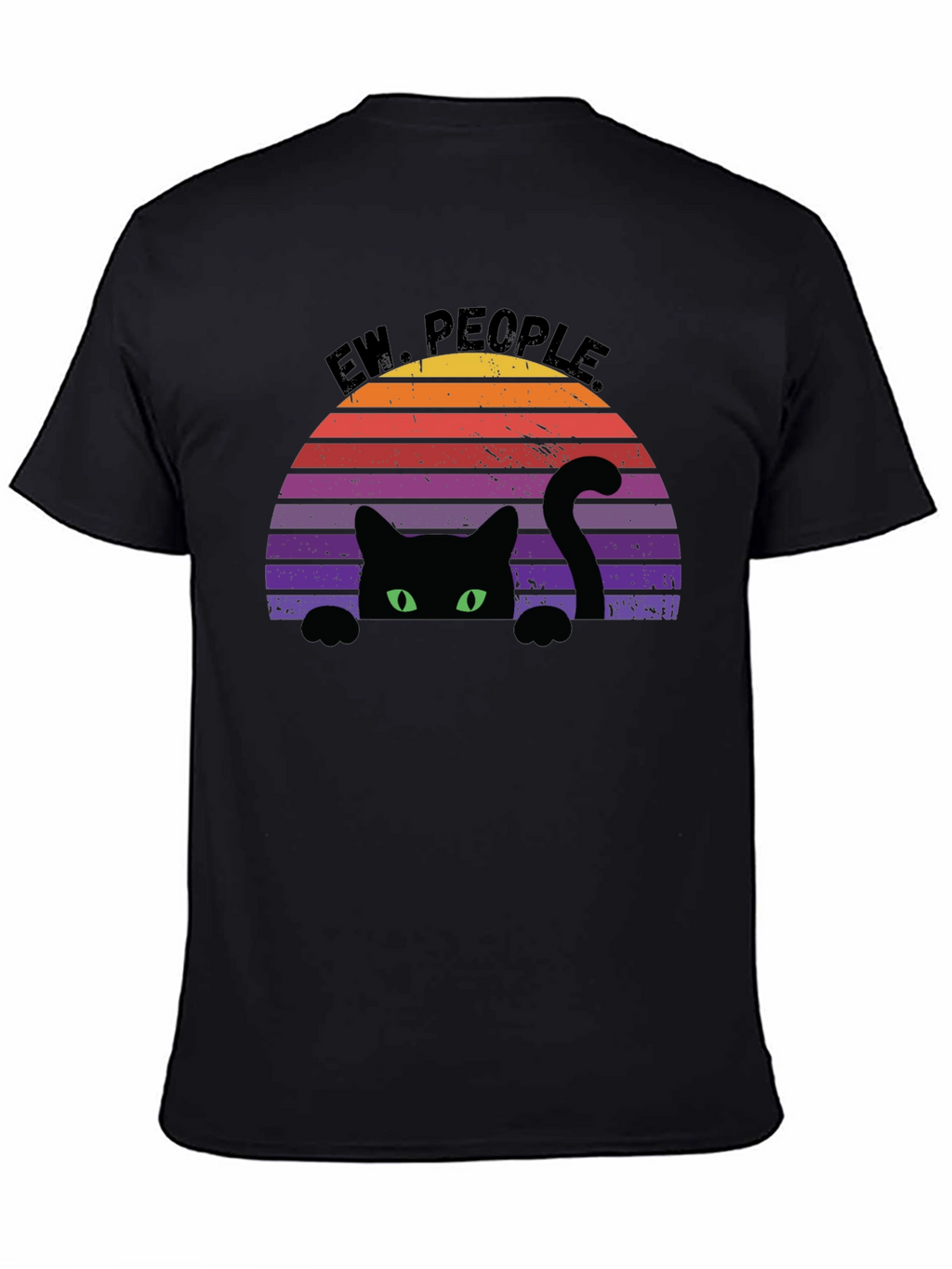 Ew People Black Cat Retro Graphic Tee