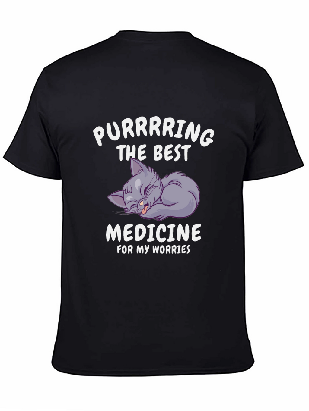 Purrring Medicine Black Graphic T-Shirt