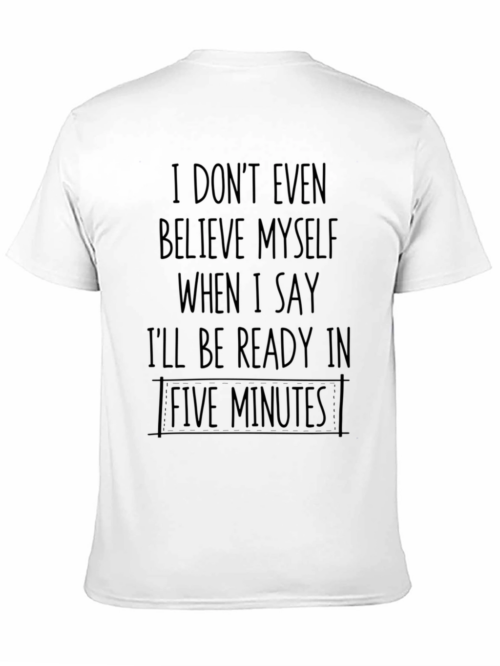 Funny Five Minutes Mens Black Graphic Tee