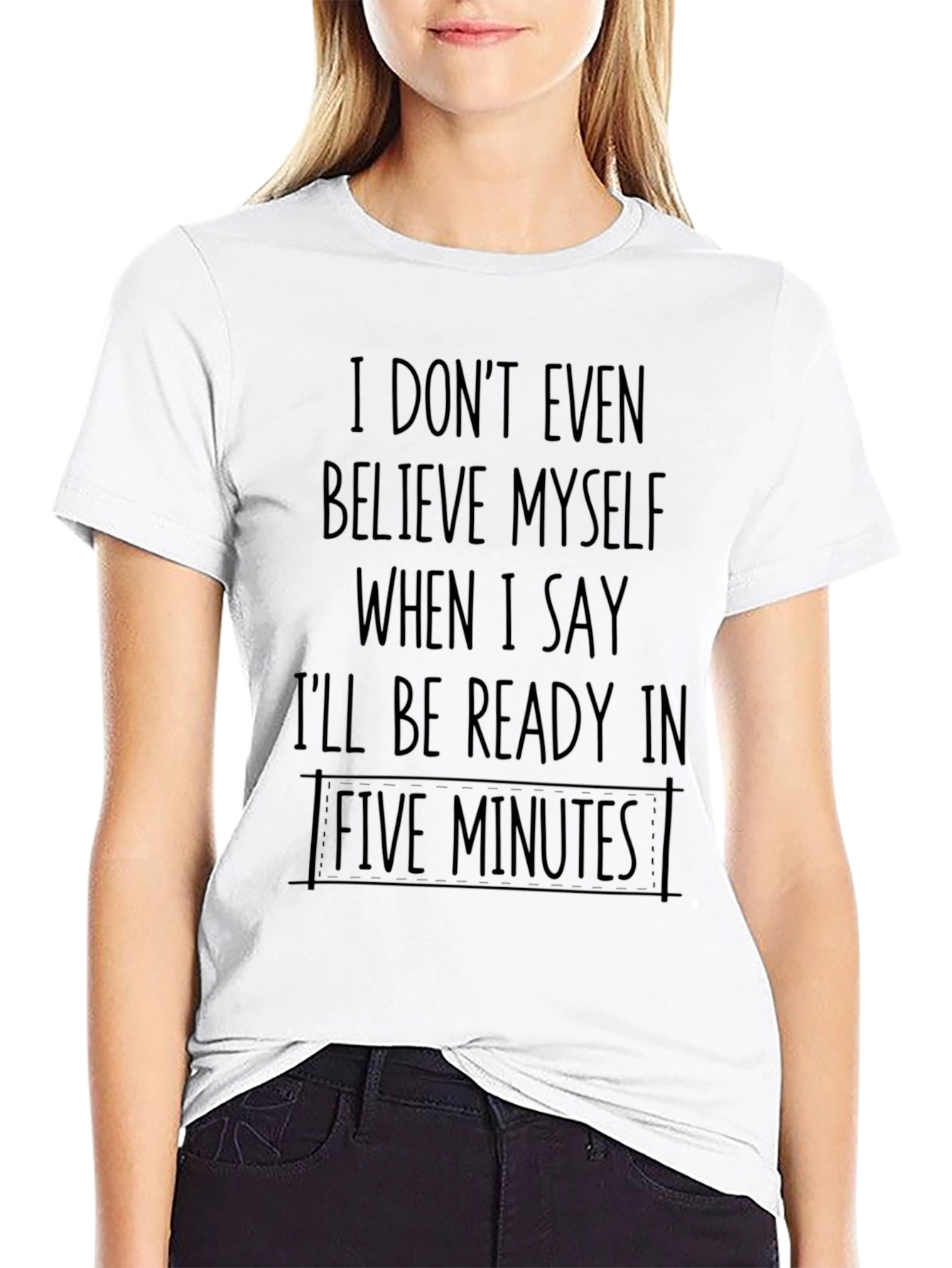 Funny Five Minutes Mens Black Graphic Tee