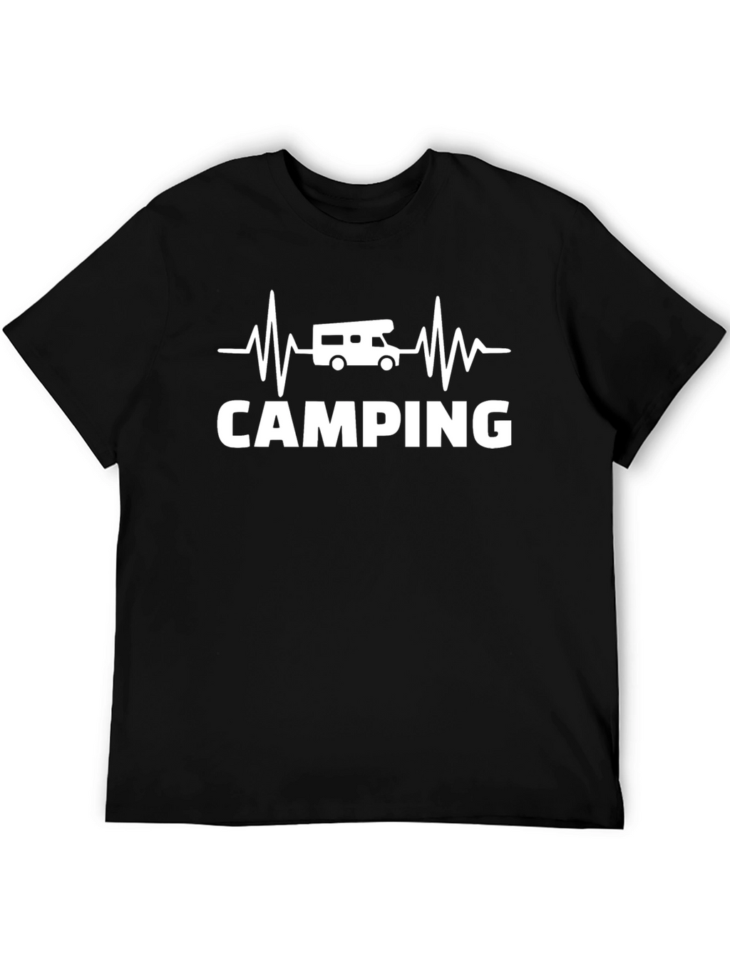 Camping Heartbeat T-Shirt - Black RV Camper Tee