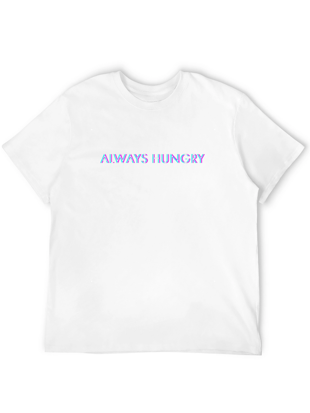 Always Hungry Glitch Effect Black T-Shirt