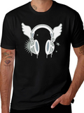 Winged Headphones Graphic T-Shirt - Music Lover Tee