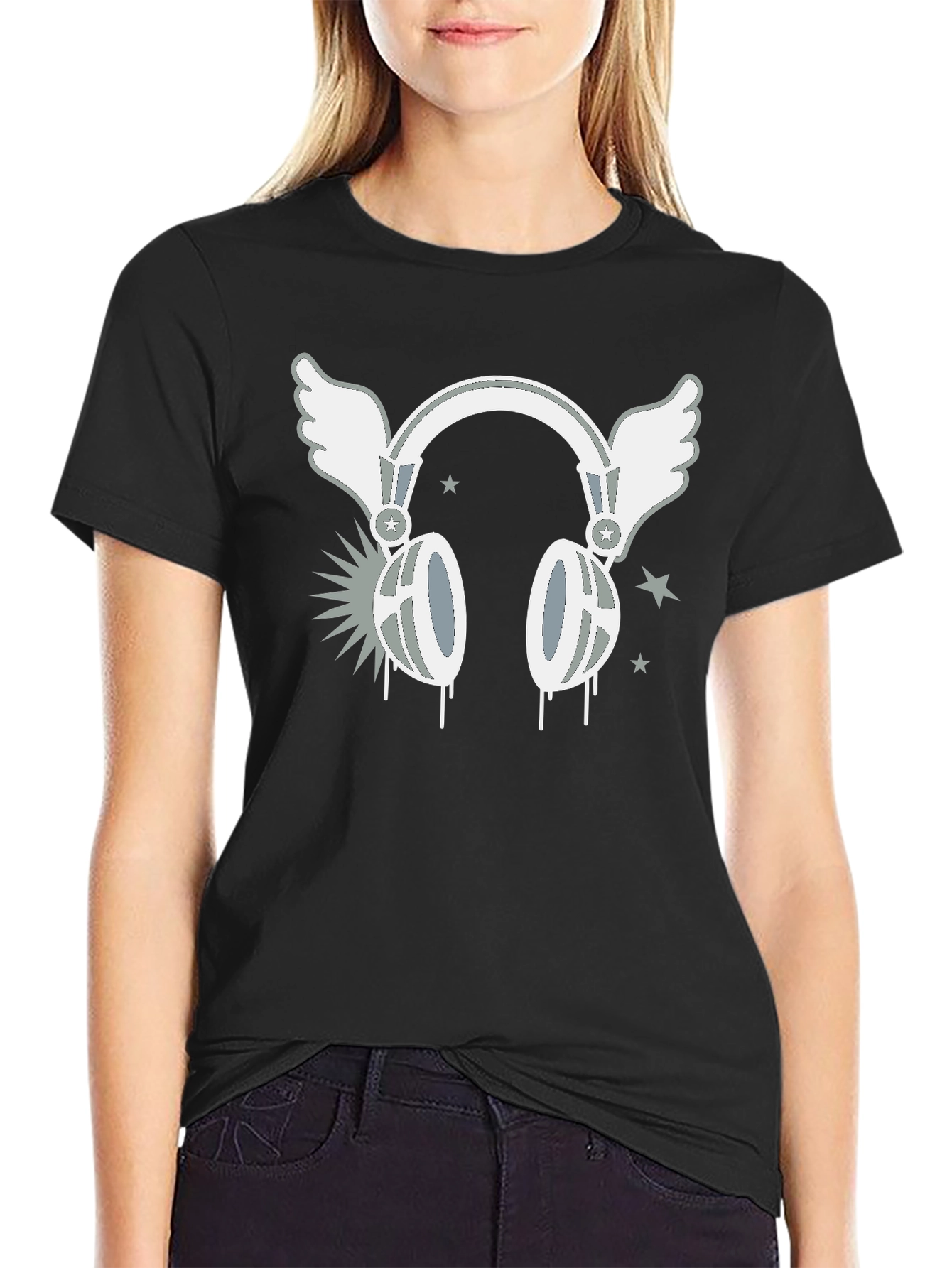 Winged Headphones Graphic T-Shirt - Music Lover Tee