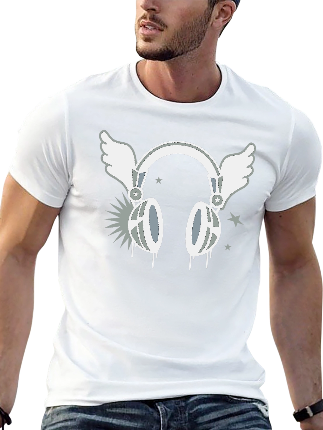 Winged Headphones Graphic T-Shirt - Music Lover Tee