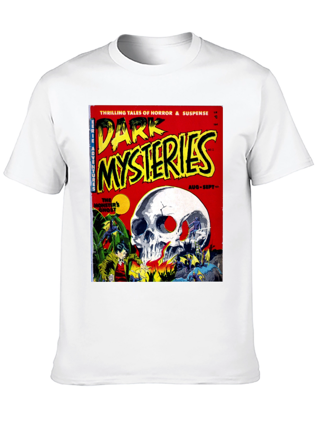 Dark Mysteries Comic Book Cover Graphic T-Shirt